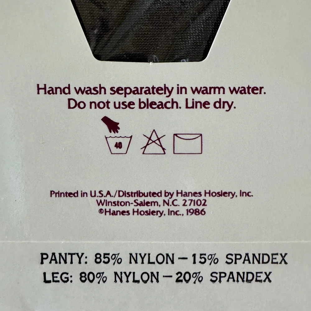 2PK Vintage Hanes Silk Reflections Pantyhose Barely Black Size C-D Style 719 USA